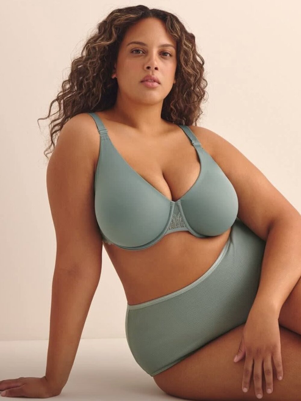 Voglio | Underwire Unlined Bra with Lace Wings Stormy Sea Color - New With Tags